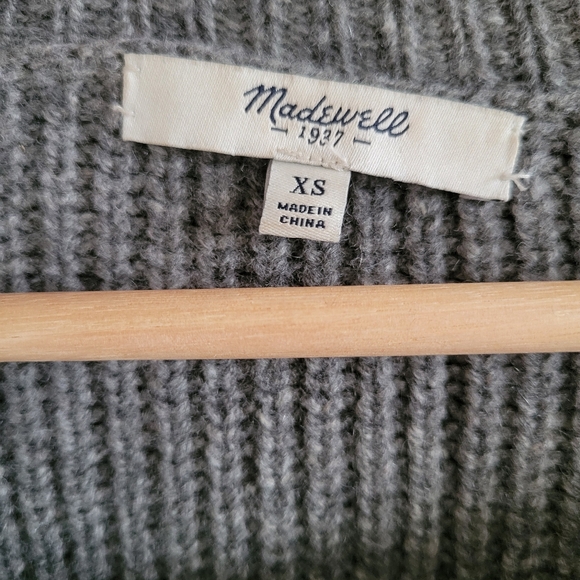 Madewell Gray Viewpoint Merino Wool Sweater Size XS - Picture 3 of 8